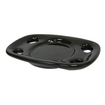 Kingston Brass Water Onyx Black Porcelain Toothbrush & Tumbler Holder Dish, Black BATD9116BK